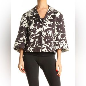 LAFAYETTE 148 Women’s Brown Cream Textured Floral Print Blazer